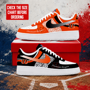 Limited Edition – Customized NFL Cincinnati Bengals Air Force 1 Shoes