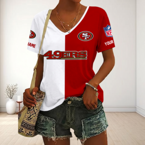 Limited Edition – Customized NFL San Francisco 49Ers V-Neck Female Shirt