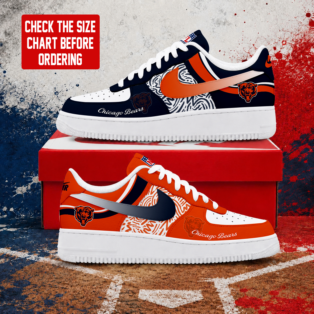 Limited Edition – Customized NFL Chicago Bears Air Force 1 Shoes