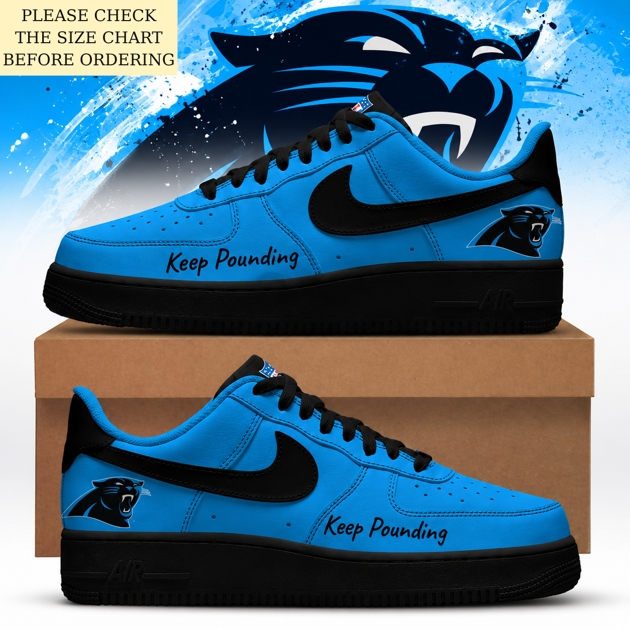 Limited Edition – Customized NFL Carolina Panthers Air Force 1 Shoes