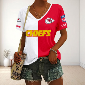 Limited Edition – Customized NFL Kansas City Chiefs V-Neck Female Shirt