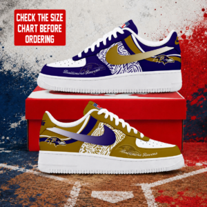 Limited Edition – Customized NFL Baltimore Ravens Air Force 1 Shoes