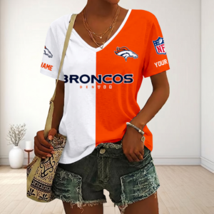 Limited Edition – Customized NFL Denver Broncos V-Neck Female Shirt