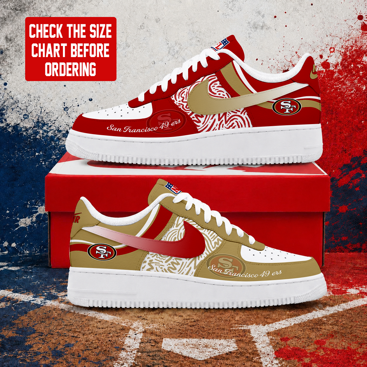 Limited Edition – Customized NFL San Francisco 49Ers Air Force 1 Shoes