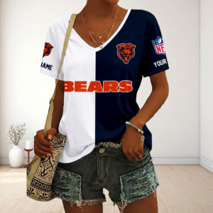 Limited Edition – Customized NFL Chicago Bears V-Neck Female Shirt