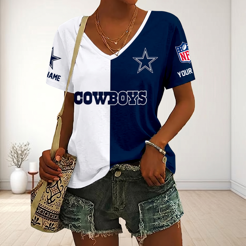 Limited Edition – Customized NFL Dallas Cowboys V-Neck Female Shirt