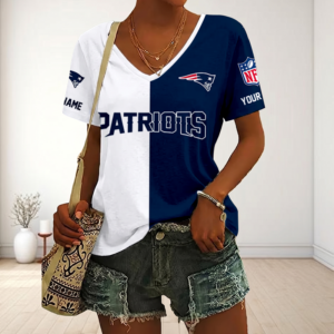 Limited Edition – Customized NFL New England Patriots V-Neck Female Shirt