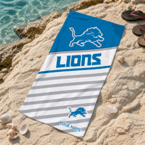 Limited Edition – Customized NFL Detroit Lions Beach Towel