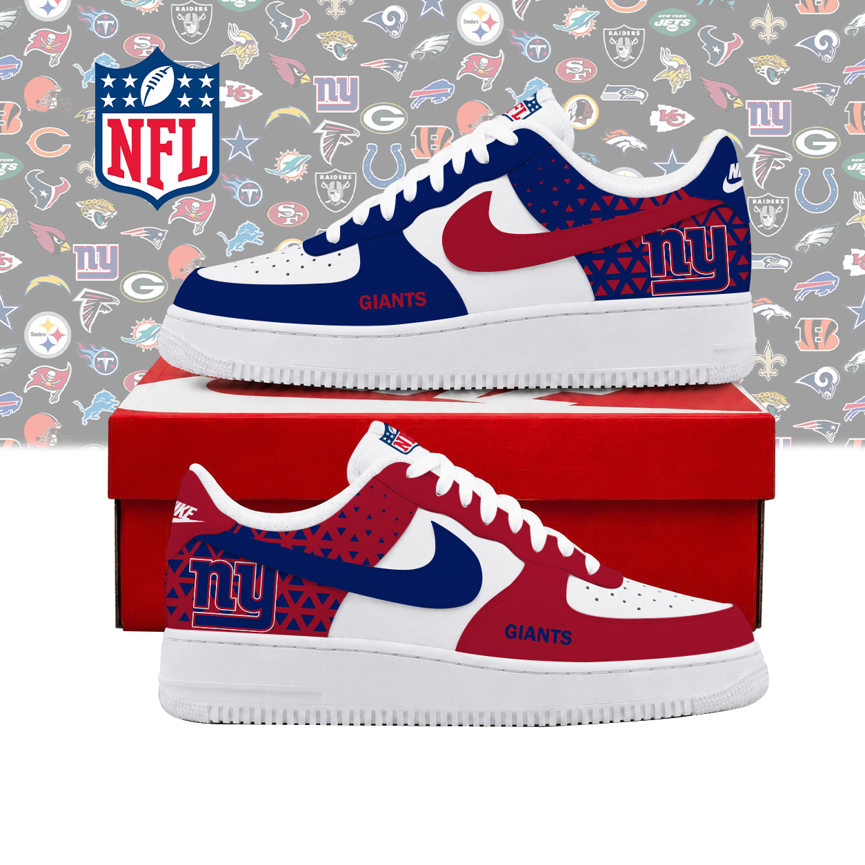 Limited Edition – Customized NFL New York Giants Air Force 1 Shoes