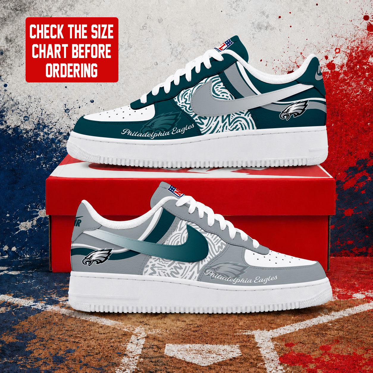 Limited Edition – Customized NFL Philadelphia Eagles Air Force 1 Shoes