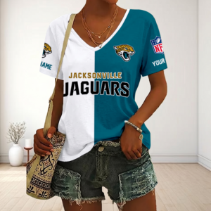 Limited Edition – Customized NFL Jacksonville Jaguars V-Neck Female Shirt