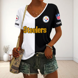 Limited Edition – Customized NFL Pittsburgh Steelers V-Neck Female Shirt
