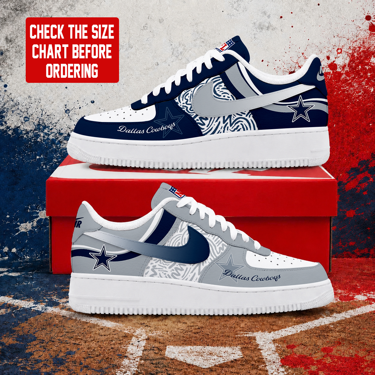 Limited Edition – Customized NFL Dallas Cowboys Air Force 1 Shoes