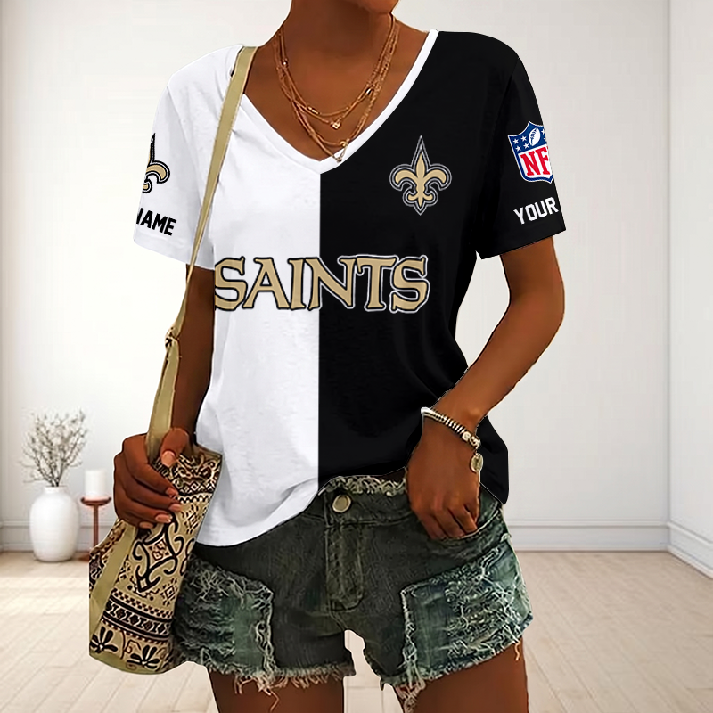 Limited Edition – Customized NFL New Orleans Saints V-Neck Female Shirt