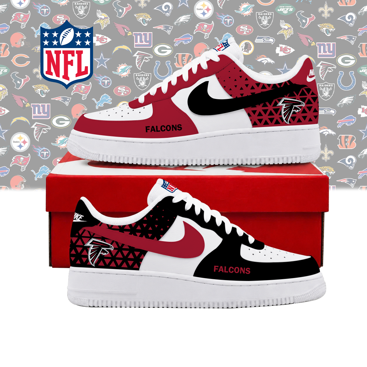 Limited Edition – Customized NFL Atlanta Falcons Air Force 1 Shoes