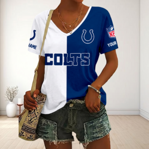Limited Edition – Customized NFL Indianapolis Colts V-Neck Female Shirt