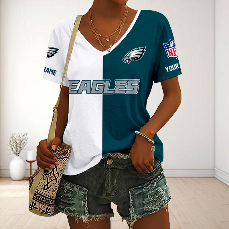 Limited Edition – Customized NFL Philadelphia Eagles V-Neck Female Shirt