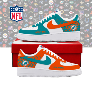 Limited Edition – Customized NFL Miami Dolphins Air Force 1 Shoes