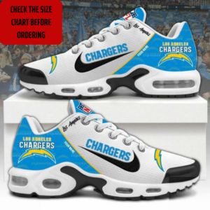 Limited Edition – Customized NFL Los Angeles Chargers Air Max Plus Sneakers