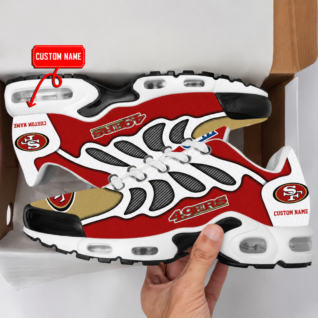 Limited Edition – Customized NFL San Francisco 49Ers Air Max Plus Sneakers