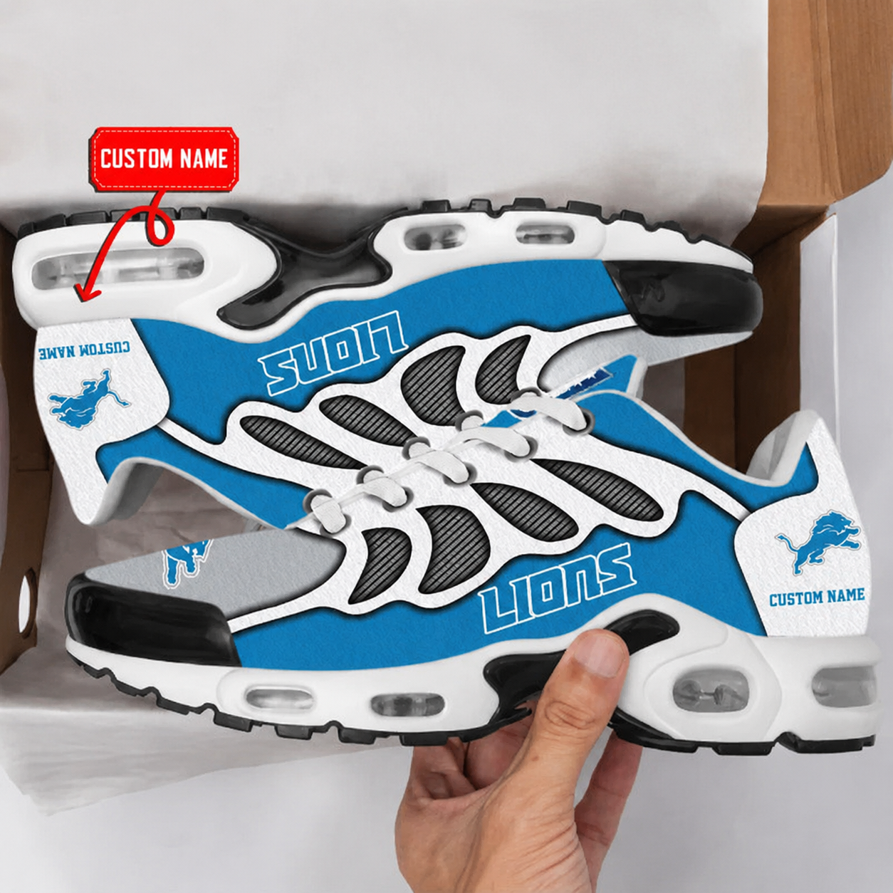 Limited Edition – Customized NFL Detroit Lions Air Max Plus Sneakers