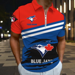 Limited Edition – Customized MLB Toronto Blue Jays Zip Polo Shirt