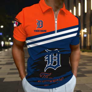 Limited Edition – Customized MLB Detroit Tigers Zip Polo Shirt