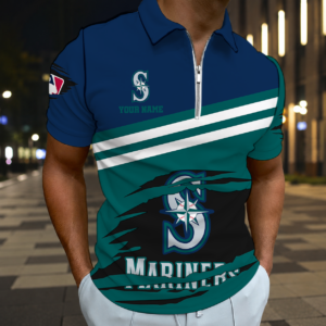 Limited Edition – Customized MLB Seattle Mariners Zip Polo Shirt