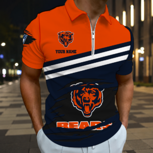 Limited Edition – Customized NFL Chicago Bears Zip Polo Shirt