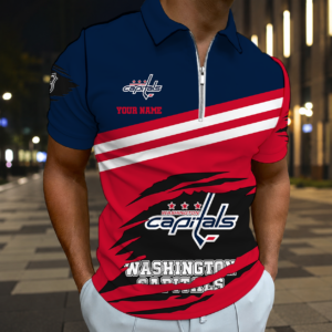 Limited Edition – Customized NHL Washington Capitals Zip Polo Shirt