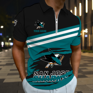 Limited Edition – Customized NHL San Jose Sharks Zip Polo Shirt