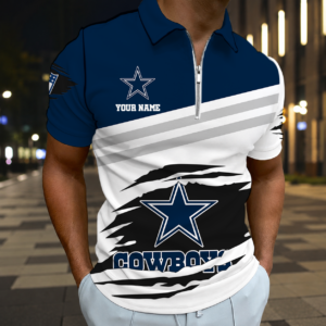 Limited Edition – Customized NFL Dallas Cowboys Zip Polo Shirt