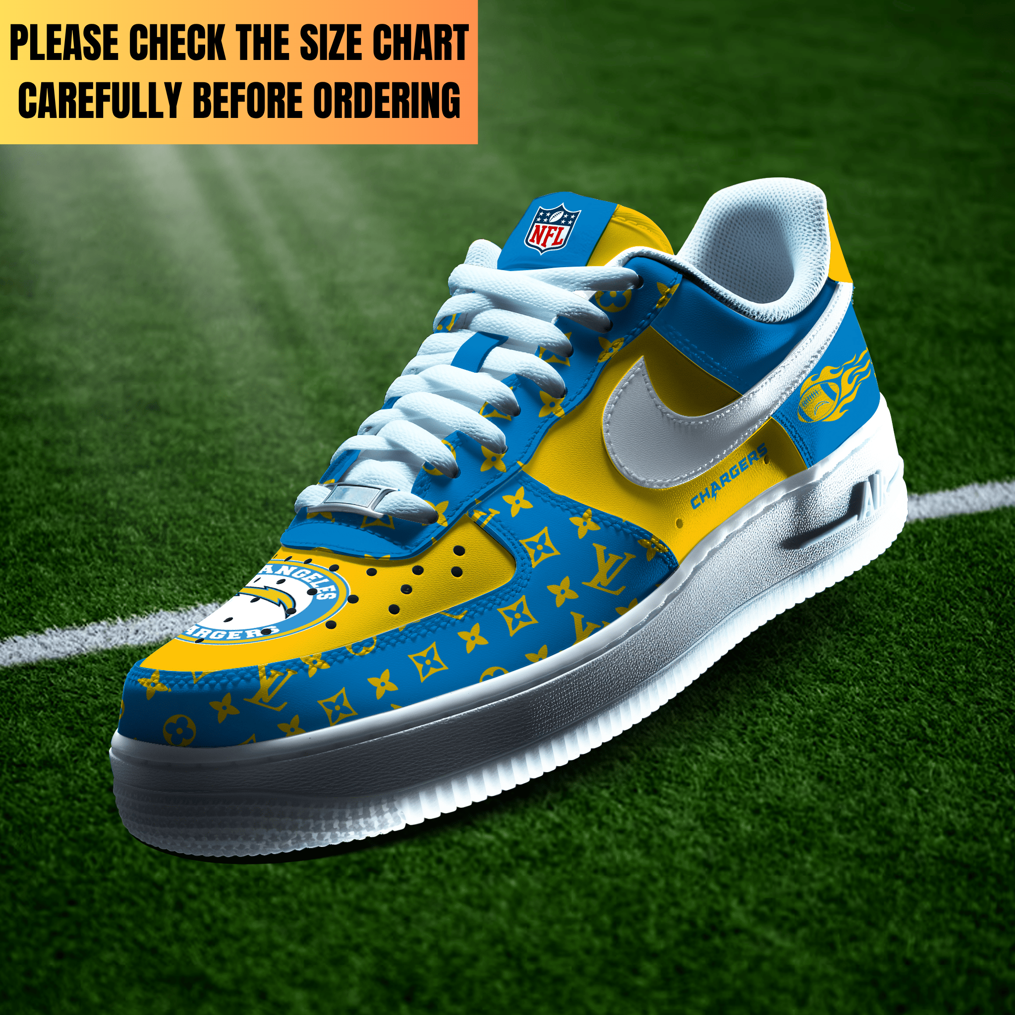 Limited Edition – Customized NFL Los Angeles Chargers Air Force 1 Shoes
