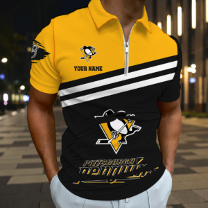 Limited Edition – Customized NHL Pittsburgh Penguins Zip Polo Shirt