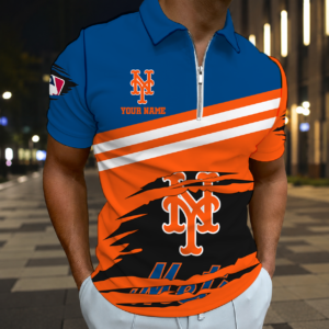 Limited Edition – Customized MLB New York Mets Zip Polo Shirt