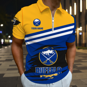 Limited Edition – Customized NHL Buffalo Sabres Zip Polo Shirt