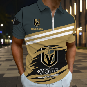 Limited Edition – Customized NHL Vegas Golden Knights Zip Polo Shirt