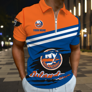Limited Edition – Customized NHL New York Islanders Zip Polo Shirt