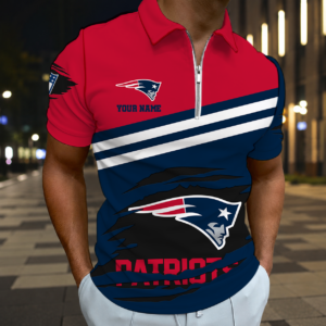 Limited Edition – Customized NFL New England Patriots Zip Polo Shirt