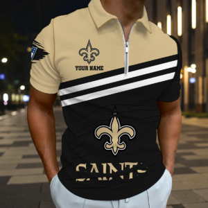 Limited Edition – Customized NFL New Orleans Saints Zip Polo Shirt