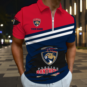 Limited Edition – Customized NHL Florida Panthers Zip Polo Shirt