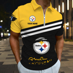 Limited Edition – Customized NFL Pittsburgh Steelers Zip Polo Shirt