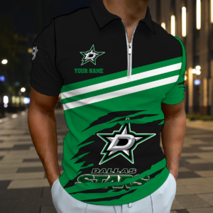 Limited Edition – Customized NHL Dallas Stars Zip Polo Shirt