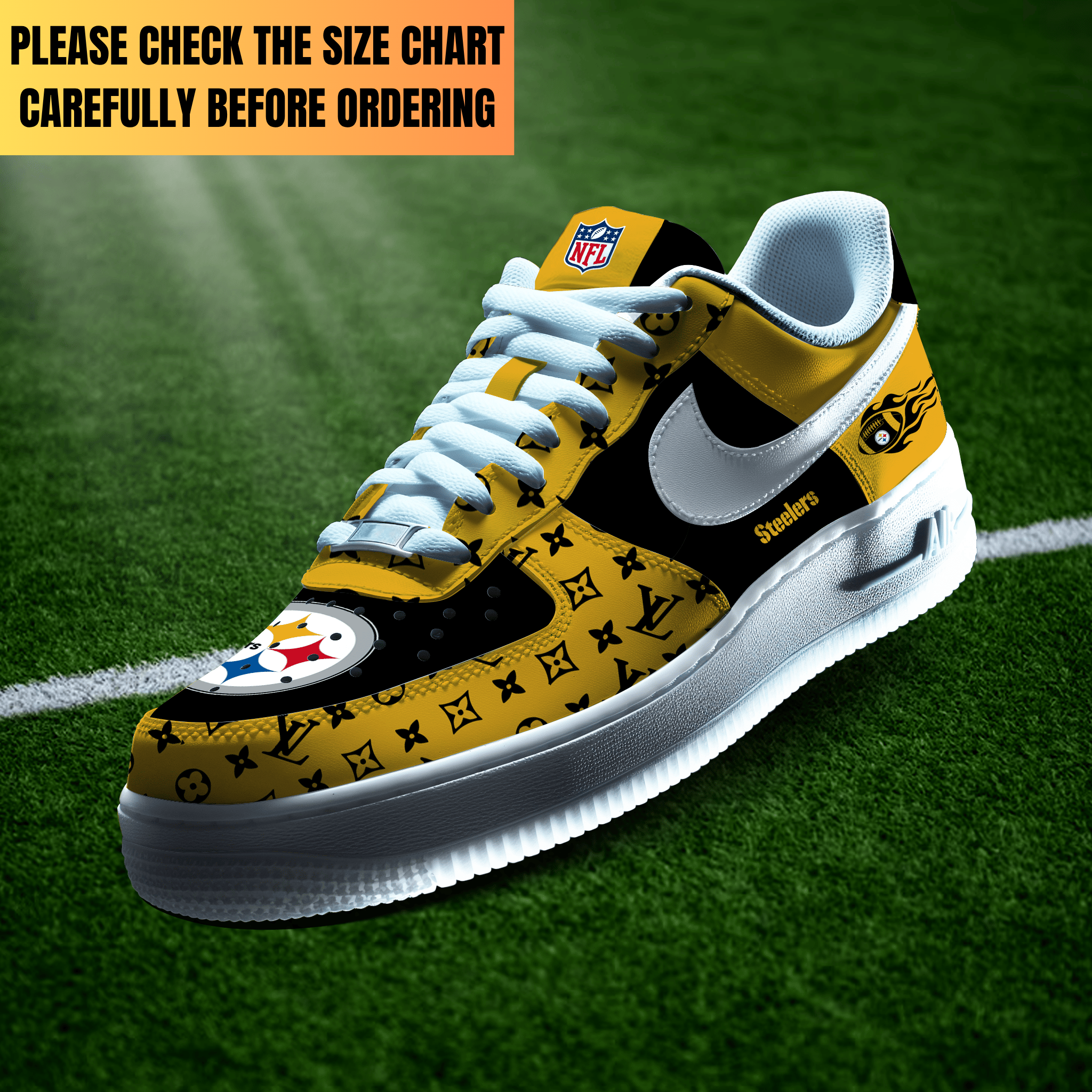 Limited Edition – Customized NFL Pittsburgh Steelers Air Force 1 Shoes