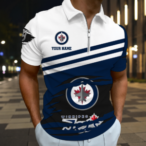 Limited Edition – Customized NHL Winnipeg Jets Zip Polo Shirt
