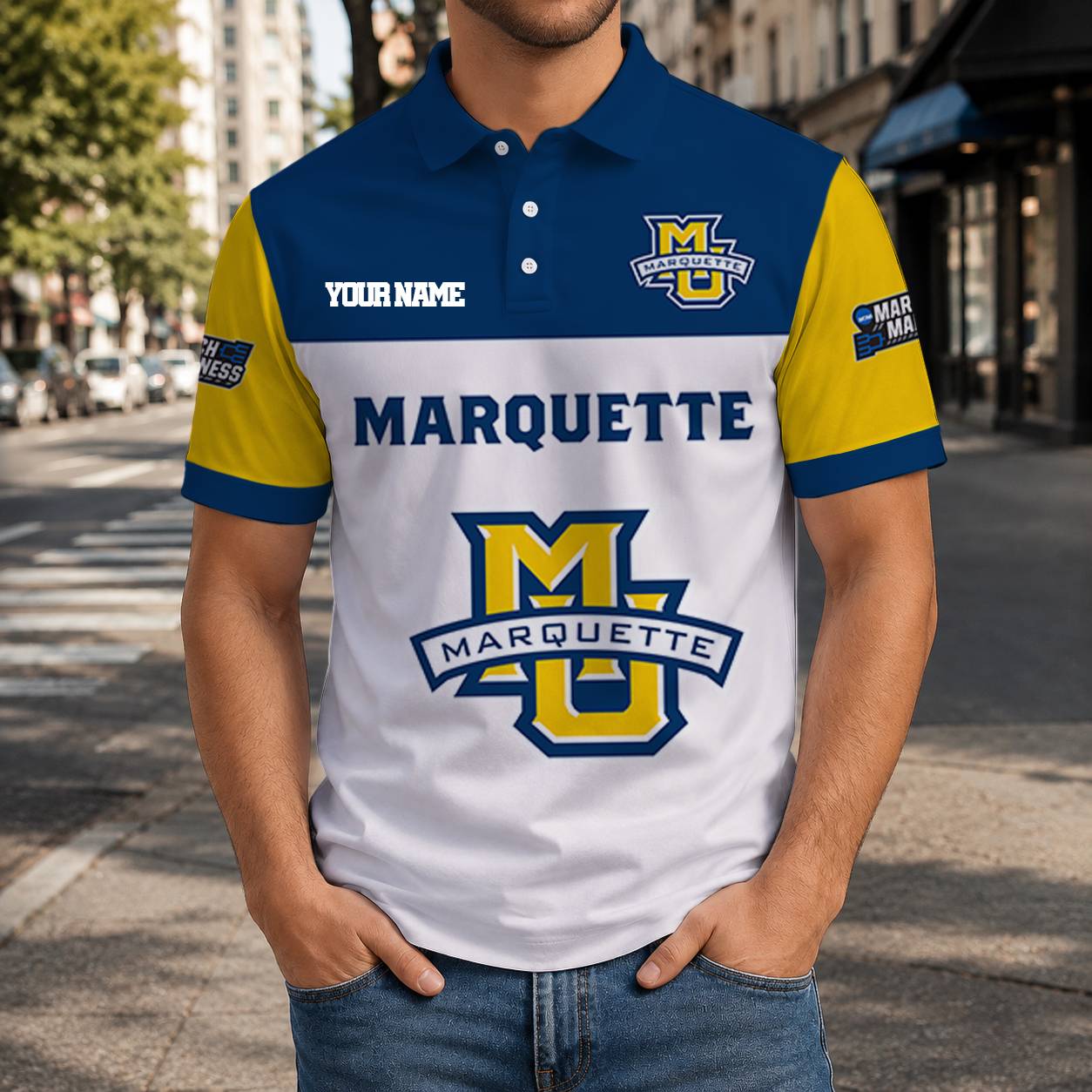 Limited Edition – Customized NCAA Marquette Golden Eagles Polo Shirt