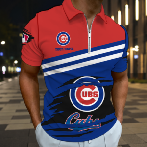 Limited Edition – Customized MLB Chicago Cubs Zip Polo Shirt