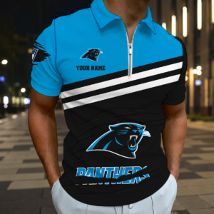 Limited Edition – Customized NFL Carolina Panthers Zip Polo Shirt
