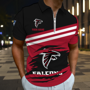 Limited Edition – Customized NFL Atlanta Falcons Zip Polo Shirt
