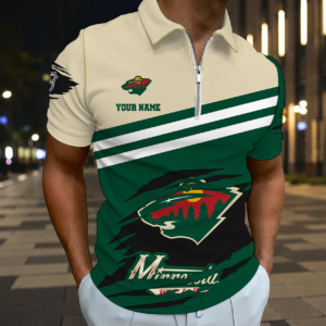 Limited Edition – Customized NHL Minnesota Wild Zip Polo Shirt
